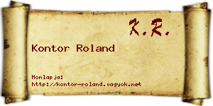 Kontor Roland névjegykártya
